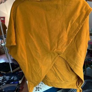 Anthropologie Golden Short Sleeve Wrap Top